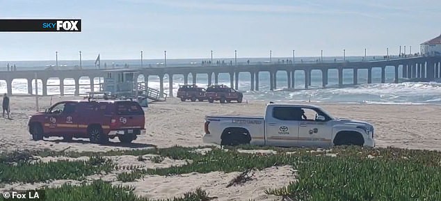 LA County lifeguards, the Manhattan Beach Fire Department and the U.S. Coast Guard joined police in the hunt before her body was discovered at 10:13 a.m.