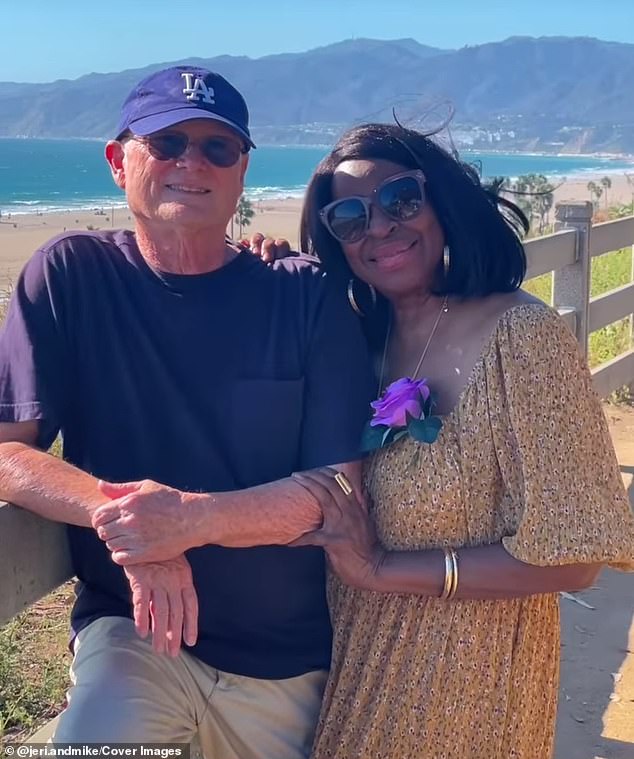 The interracial Los Angeles couple, both 72 years old, lived in the same apartment complex when they met – and it was love at first sight