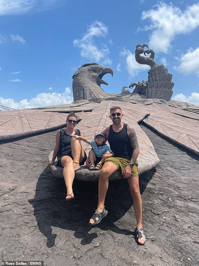 The Dallas family at Jatayu Earth's Center in India - Ross says Carter has learned about all the different cultures and absolutely loves them