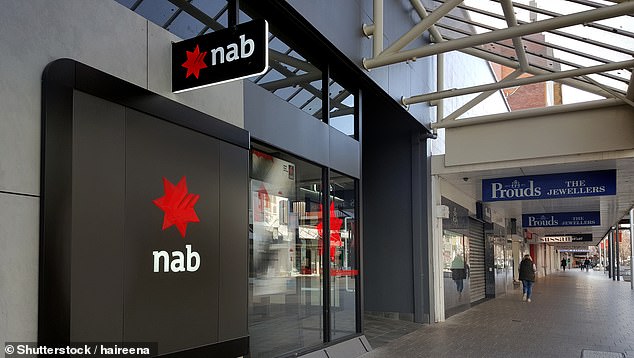 The couple tried to send the money to a Perth investment firm and were convinced it wasn't a scam, before Mrs Bugg and the NAB fraud team urged them not to (pictured, Launceston branch)