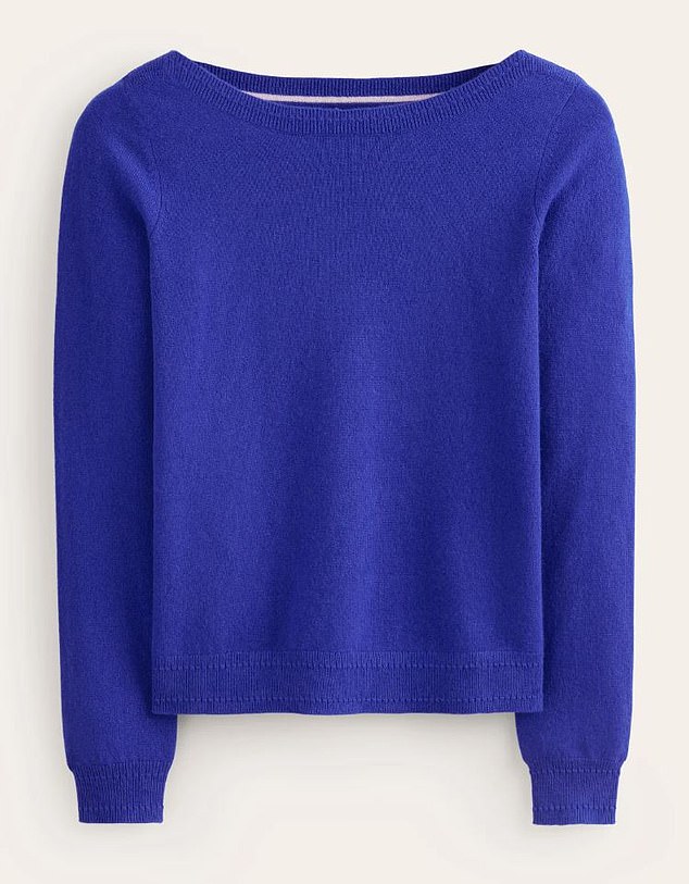 Cashmere boat neck jumper, £130, boden.co.uk