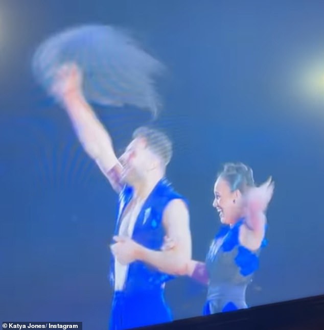 The former Coronation Street star was performing the Paso Doble with the Strictly professional when her curly hair piece flew onto the end of her head