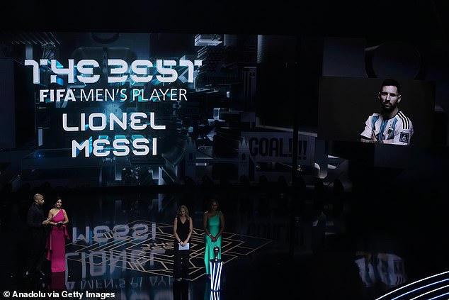 Messi was named as the recipient of the Men's Player Award at the FIFA Best Awards