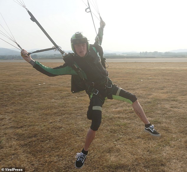 Nathy Odinson imagined landing with a parachute while wearing his signature vans