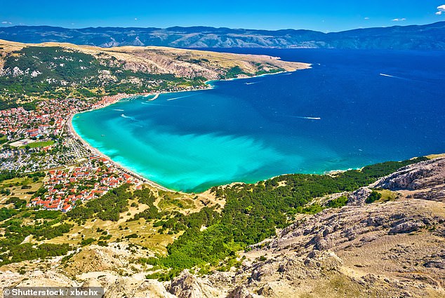 The sun-drenched island of Krk.  A bridge connects the Adriatic site with the mainland