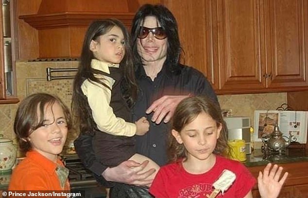 He is the youngest of the late Michael Jackson's children and was born in 2002 via an anonymous surrogate mother, seen here with siblings Prince, now 26, and Paris, now 25.