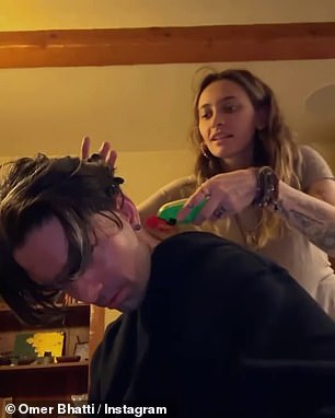 The Life is a Movie artist also shared a video of Paris Jackson cutting his hair