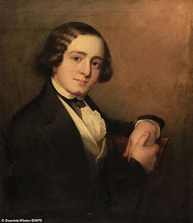 Also on sale is an English School portrait of Charles Dickens as a young man in 1840, which fetched £1,500.