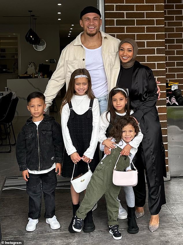 Williams and his wife Alana are pictured with their four children: daughters Iman and Aisha, and sons Zaid and Essa