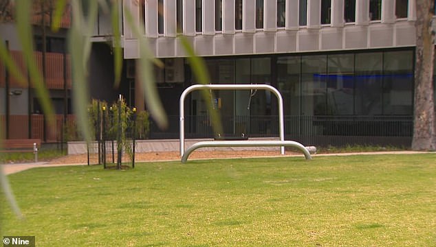 Parents have condemned Yarra City Council over a $2 million park upgrade that saw a children's playground replaced with an 'uninviting' swing (pictured), balance beam and climbing frame