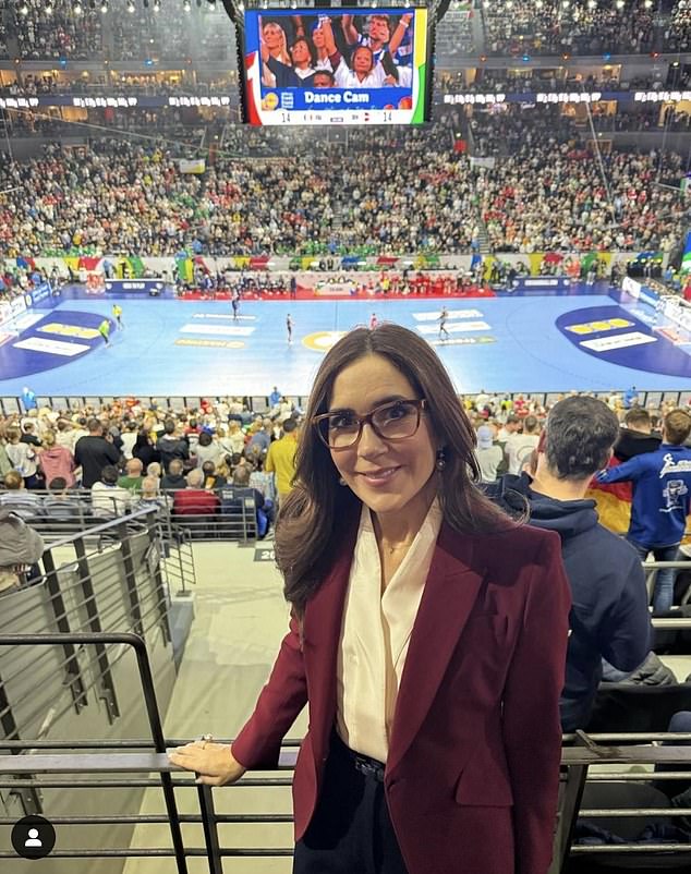 She also shared this photo of herself looking hopeful during halftime