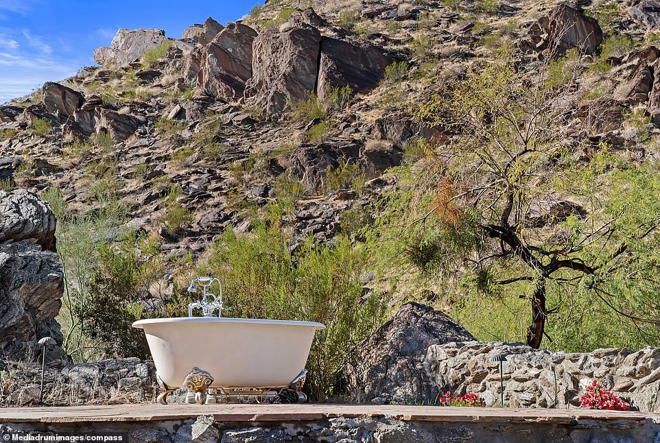 There is also an outdoor pool that offers a very unique perspective of the landscape