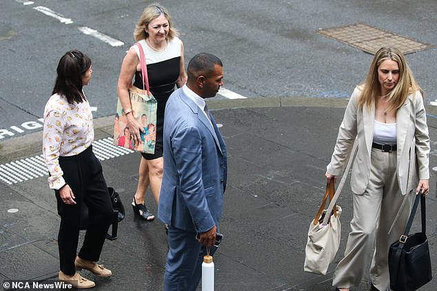 The 35-year-old (pictured outside the court on Tuesday) repeatedly apologized to his alleged victim during the phone call, which he was unaware was being recorded by police.