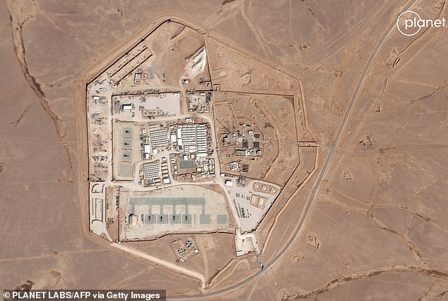 Satellite photo of the US-operated military base known as Tower 22, which was hit by a drone strike by a group calling itself Islamic Resistance in Iraq