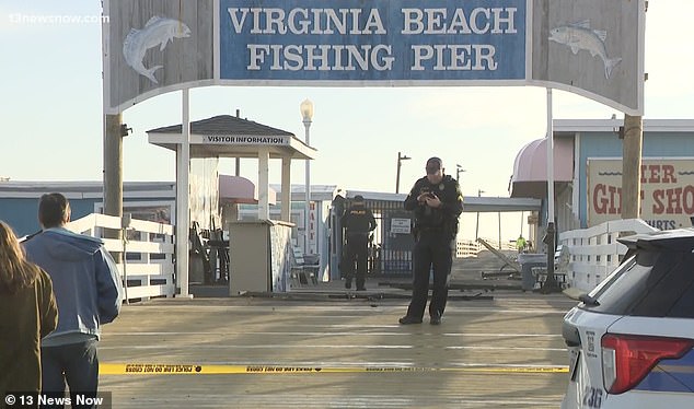 The pier remained closed Monday while police investigated