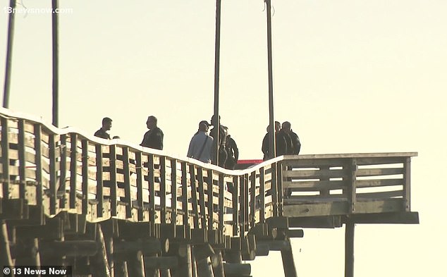 On Monday, teams of researchers were gathered at the end of the pier