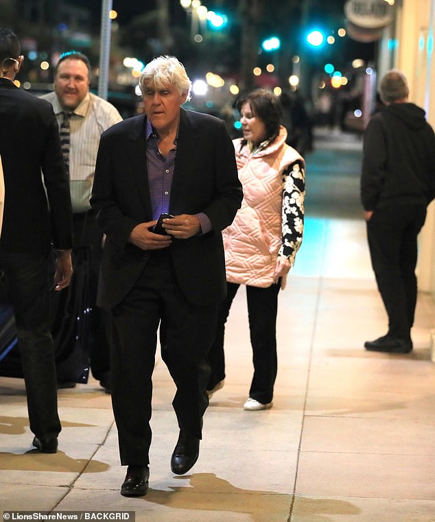 Leno was spotted with his wife at a comedy show in Hermosa Beach on Sunday night