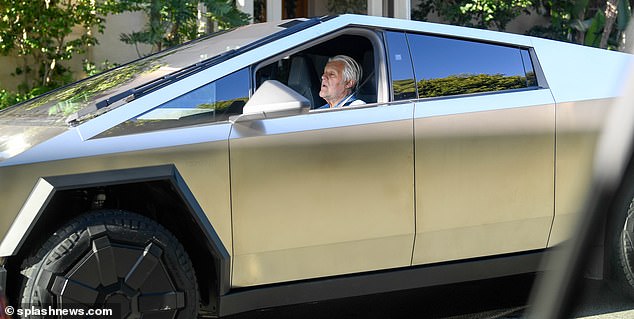 The 73-year-old comedian was spotted driving around the city in his Tesla Cybertruck in December