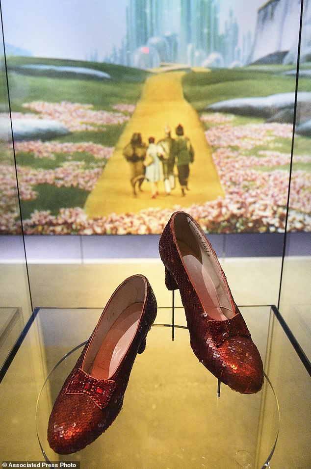 Another pair of ruby ​​slippers is on display at the Academy Museum in Los Angeles