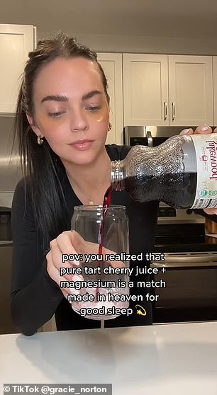 Los Angeles-based Gracie Norton posted her step-by-step guide on TikTok to help her fellow insomniacs prepare the unusual concoction