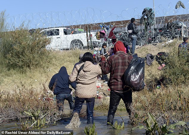 It is unclear how effective the wire has been at keeping out migrants who usually climb over or crawl through it