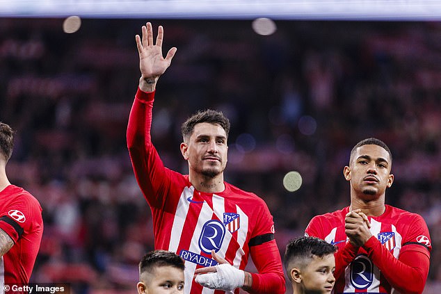 Diego Simeone could miss the services of Jose Gimenez (middle of the photo) against Inter