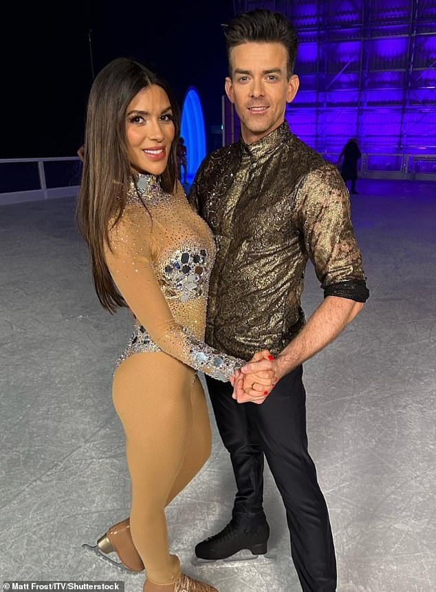 The reality star competed in the fifteenth series of the ITV skating competition in 2023 and was the third to leave the show (pictured with dance partner Brendyn Hatfield)