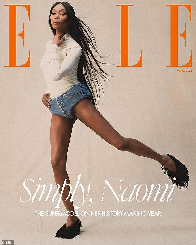 Naomi's appearance comes after it was revealed she was starring on the cover of the March issue of ELLE UK