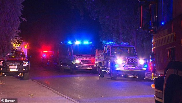 Two children were rescued from the burning house.  The photo shows emergency response to the tragic scene