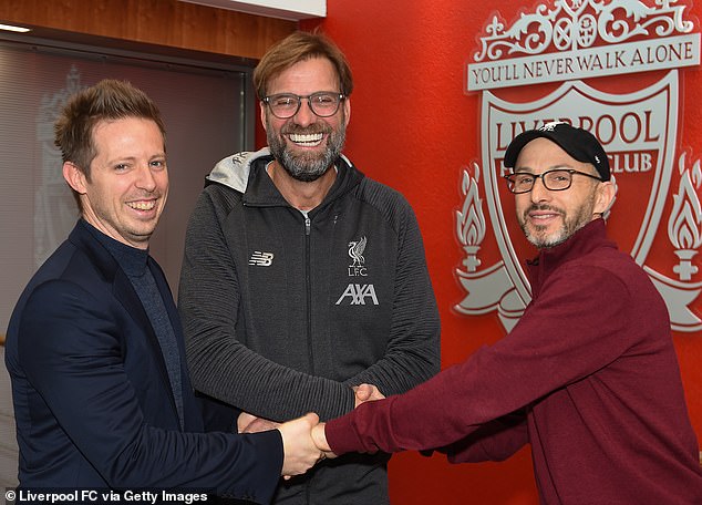 Edwards (left, next to Jurgen Klopp) was seen as the brains behind the club's recruitment