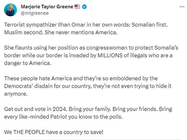 Georgia Rep.  Marjorie Taylor Greene (R) also weighed in with a post on