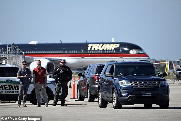 Biden's trip to West Palm Beach took him to the airport on rival Donald Trump's plane