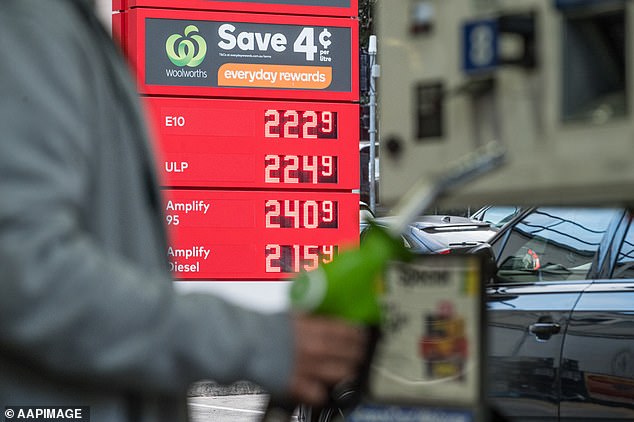 This was the lowest headline inflation rate since December 2021, when it stood at 3.5 percent after lockdowns in Sydney and Melbourne, but before Russia's invasion of Ukraine sent petrol prices soaring (pictured is a Sydney petrol station in August 2023).