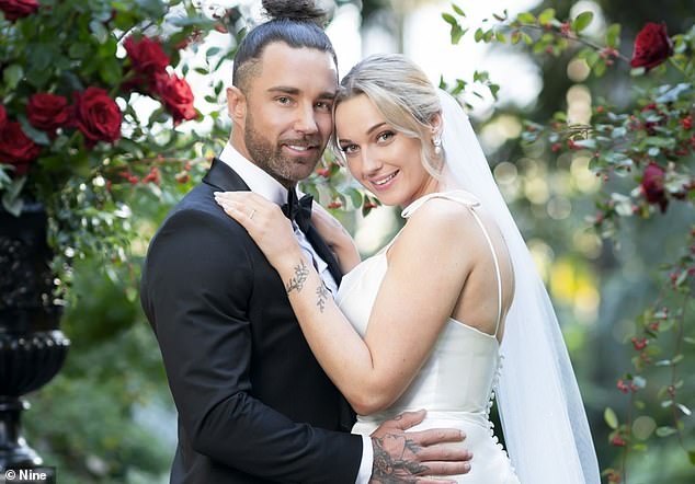 The woman known as Courtney Jade has come forward to express her grief as his 'marriage' plays out with TV bride Tori Adams.  Both shown