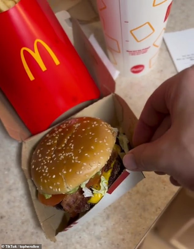 He was visiting one of the fast food chain's locations in Post Falls, Idaho, when he ordered a Smoky BLT Quarter Pounder with cheese, a big boy and a Sprite.