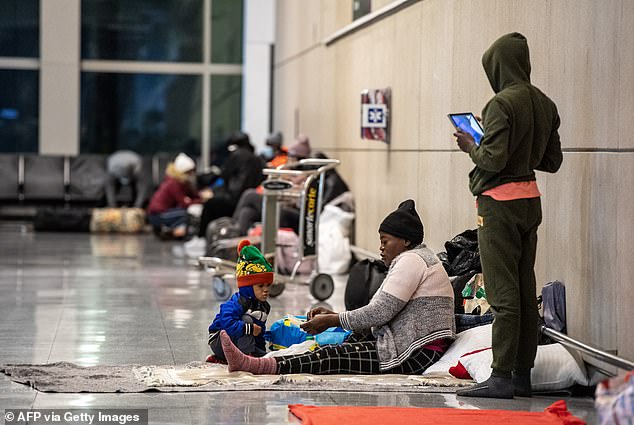 Dozens of migrants are sleeping at the city's O'Hare Airport