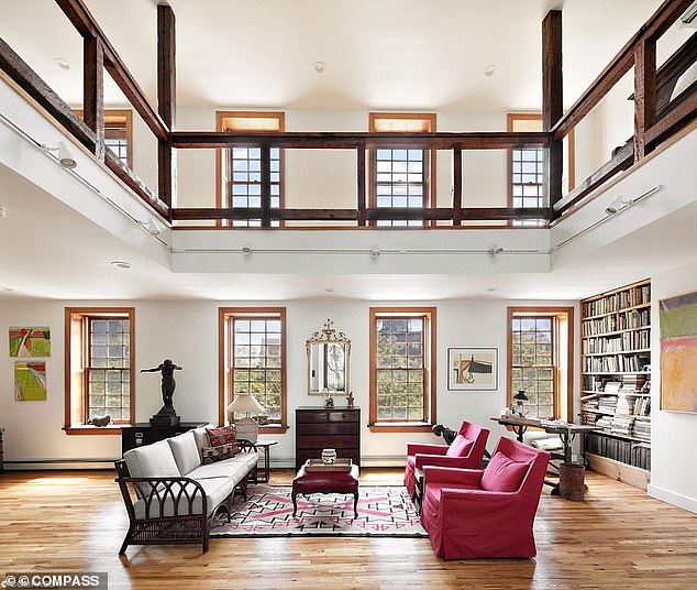 Ceiling rises to 5.5 meters in the penthouse that has the appearance of an 'English country house'