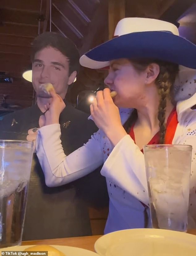 She used TikTok to document her light-hearted adventure as she visited the chain restaurant with the life-size image as company.