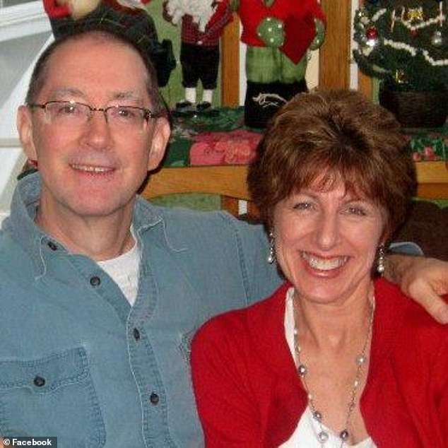 Mike Mohn, Justin Mohn's father (left) and his mother, who is believed to have discovered the body and called the police