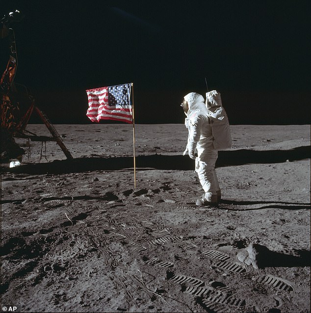 Artemis is the successor to NASA's Apollo program from the 1960s and 1970s.  In this famous NASA photo, astronaut Buzz Aldrin Jr. poses.  for a photo next to the American flag on the moon during the Apollo 11 mission on July 20, 1969