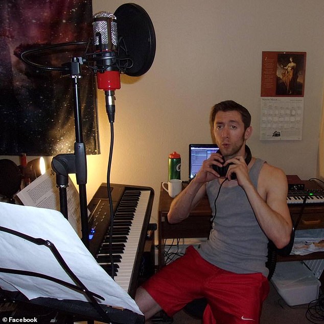 Justin Mohn records music from an image published on his Facebook page