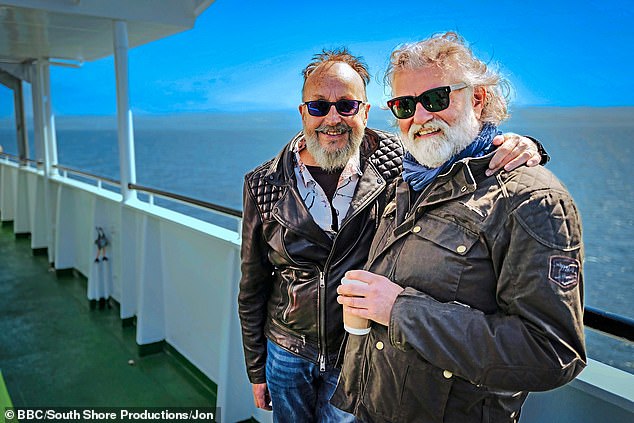 The celebrity chef, 57, told how he felt overwhelmed watching Dave (left) overtake him on his motorbike as they filmed the new series of their show.