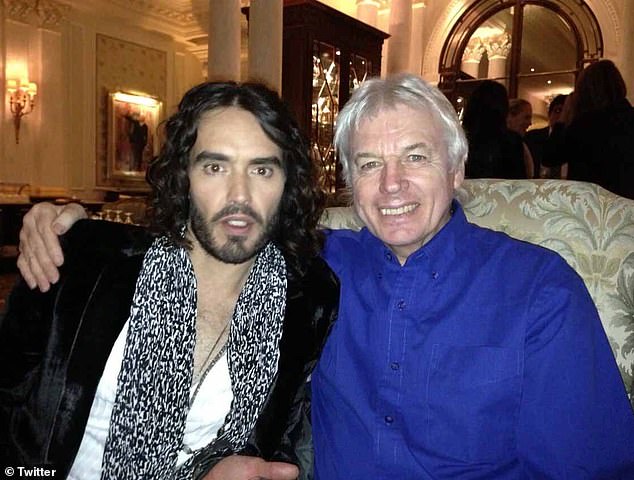 Brand pictured with Holocaust denier David Icke in 2008, at the height of Brand's ill-fated Hollywood career