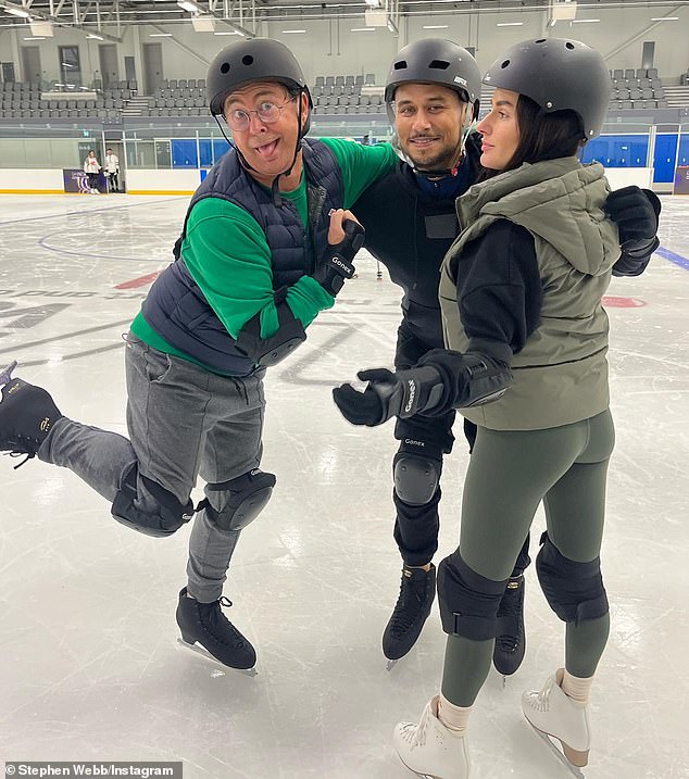 Stephen was one of the series' longest-running stars having joined when it first started in 2013 but left last year to take part in Dancing On Ice (LR: Stephen with fellow DOI stars Ricky Norwood and Amber Davies)