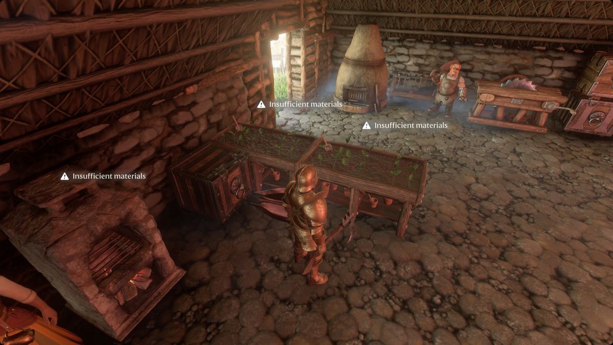 Shrouded player interacting with a feeding bed