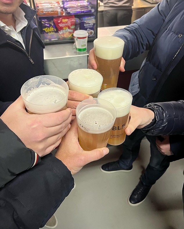 The former Blues captain shared a pint with supporters and posted the pictures on Instagram