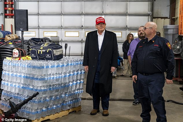 Donald Trump visited East Palestine a few weeks after the derailment last year