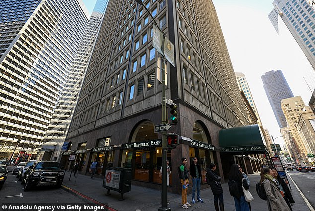 First Republic Bank was sold to JPMorgan Chase after regulators seized it last year.  Pictured: The First Republic Bank headquarters are seen on March 16, 2023 in San Francisco