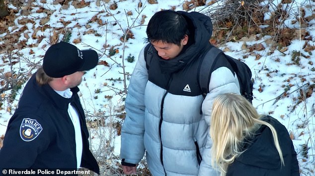 On New Year's Eve, police in Utah rescued a 17-year-old Chinese exchange student (above) who had been convinced by criminals to run away from his American host family and lock himself in a tent in the snow-covered hills above the border.  city ​​of Riverdale.