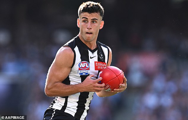 The AFL has come under fire after choosing not to reveal the weights of players from all 18 clubs ahead of the 2024 season (Photo: Collingwood superstar Nick Daicos)